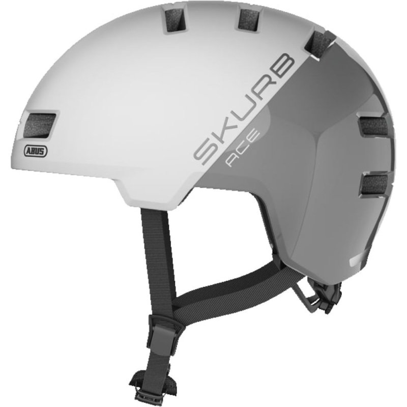 Kask rowerowy orzech Abus Skurb ACE biało-szary