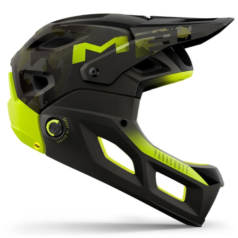 Kask rowerowy Fullface MET Parachute MCR MIPS czarno-zielony