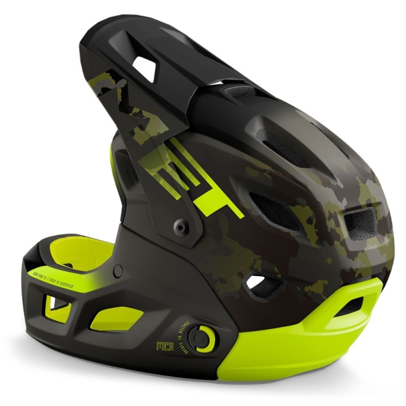 Kask rowerowy Fullface MET Parachute MCR MIPS czarno-zielony