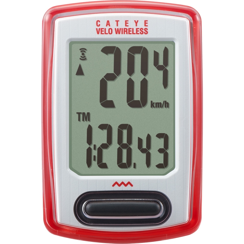 Licznik rowerowy bezprzewodowy Cateye Velo Wireless CC-VT230W czerwony