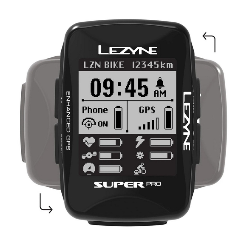 Nawigacja rowerowa Lezyne Super Pro GPS HRSC Loaded z czujnikami