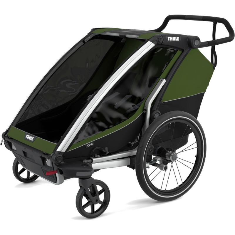 Przyczepka dziecięca Thule Chariot Cab 2 czarno-zielona