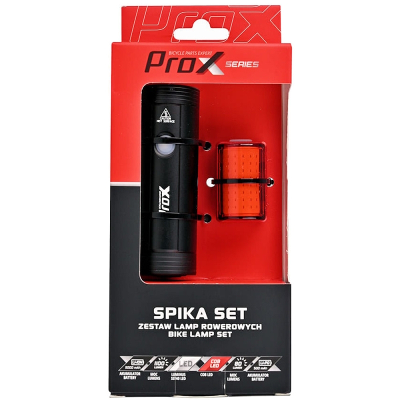 Zestaw lampek rowerowych ProX Spika & Zeta-S