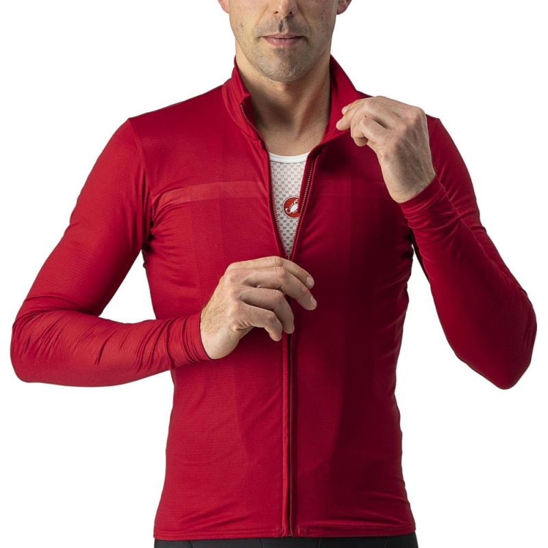 Bluza rowerowa Castelli Pro Thermal Mid LS czerwona