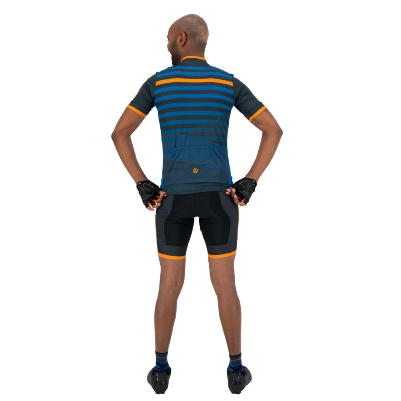 Koszulka rowerowa Rogelli Stripe niebieska