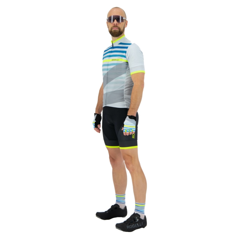 Koszulka rowerowa Rogelli Stripe szara