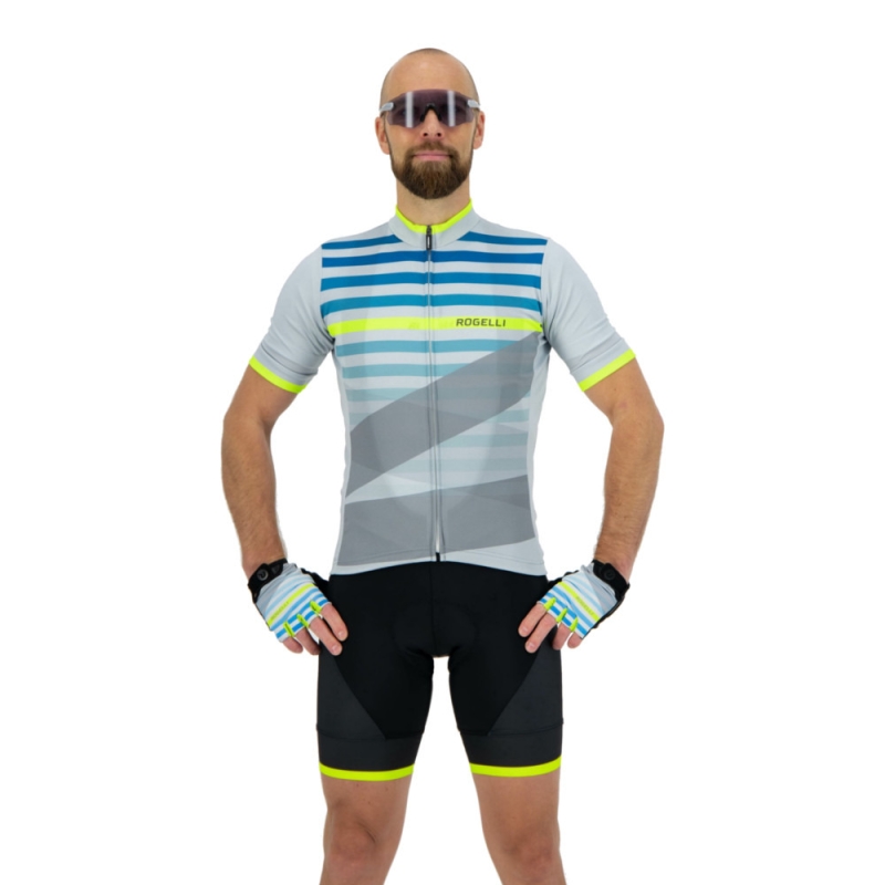 Koszulka rowerowa Rogelli Stripe szara