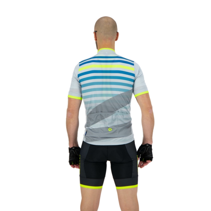 Koszulka rowerowa Rogelli Stripe szara