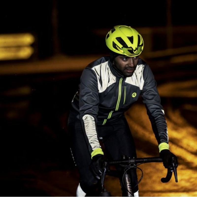 Kurtka rowerowa Rogelli Hi Vis szaro-żółta