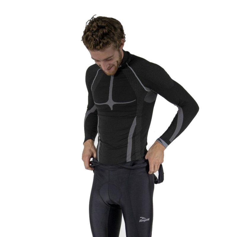 Koszulka z długim rękawem Rogelli Compression czarna