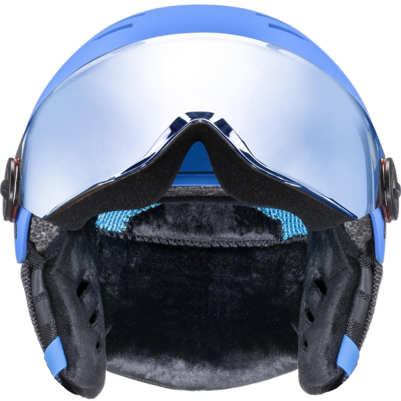 Kask narciarski Uvex Rocket Jr Visor niebieski