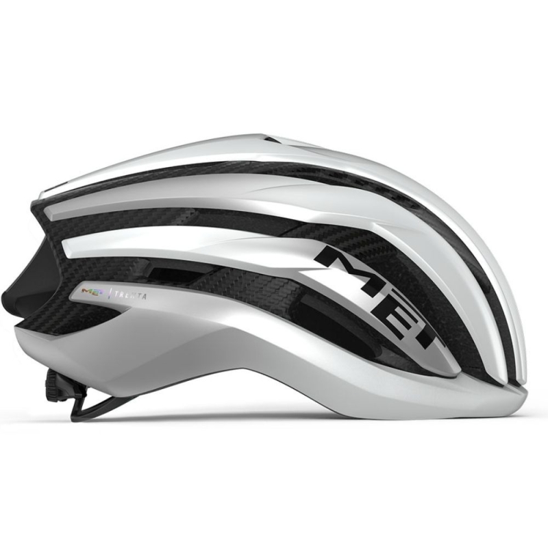 Kask rowerowy MET Trenta 3K Carbon MIPS biało-srebrny