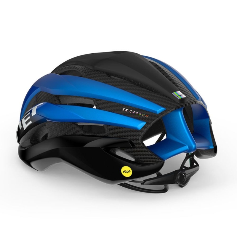 Kask rowerowy MET Trenta 3K Carbon MIPS czarno-niebieski