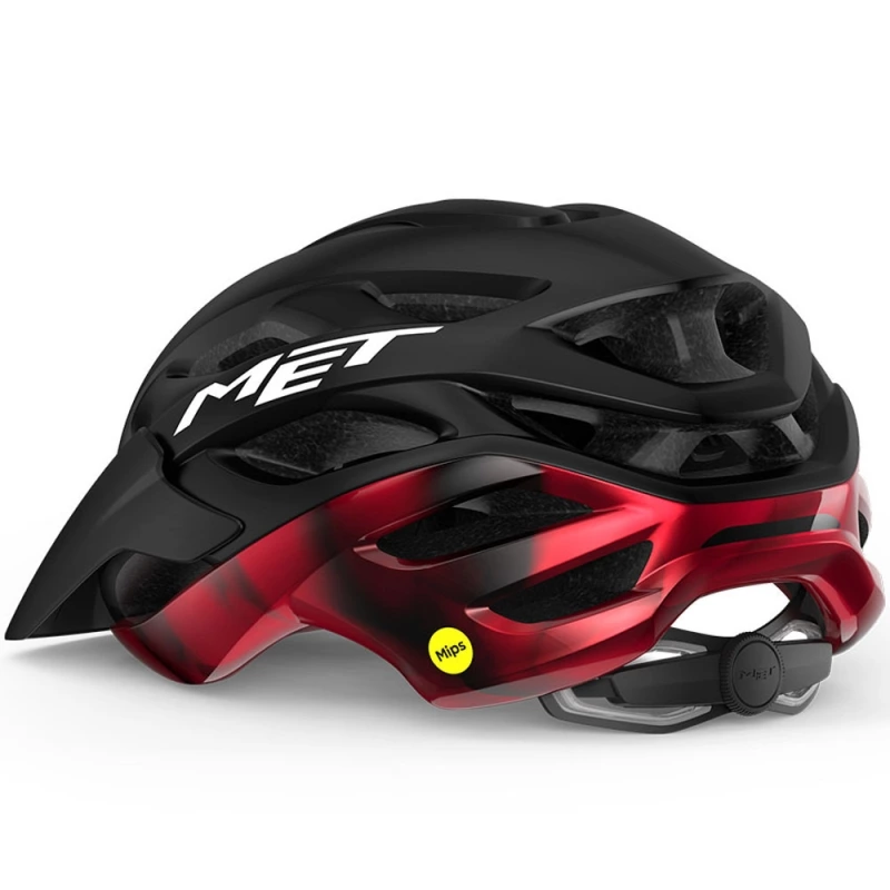 Kask rowerowy MET Veleno MIPS czarno-czerwony