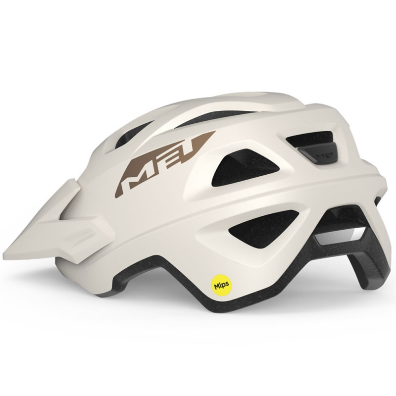 Kask rowerowy MET Echo MIPS biało-brązowy