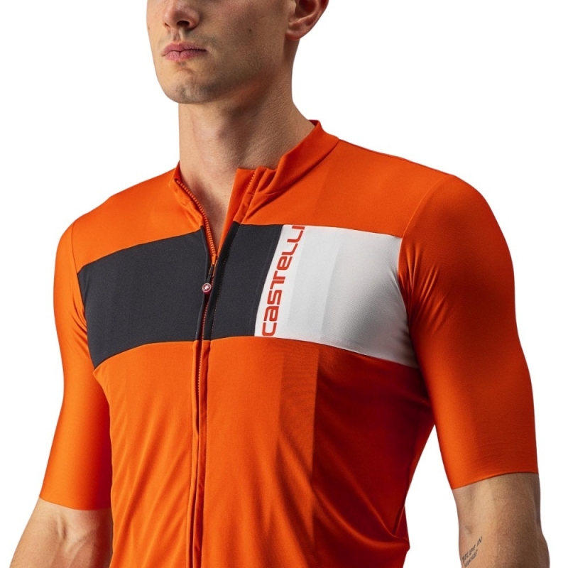 Koszulka rowerowa Castelli Prologo 7 pomarańczowa