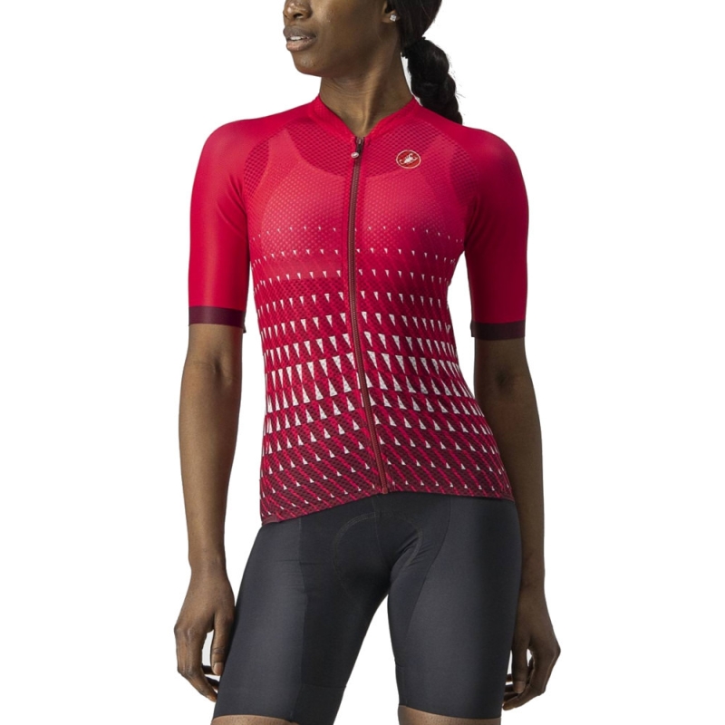 Koszulka rowerowa damska Castelli Climbers 2.0 czerwona