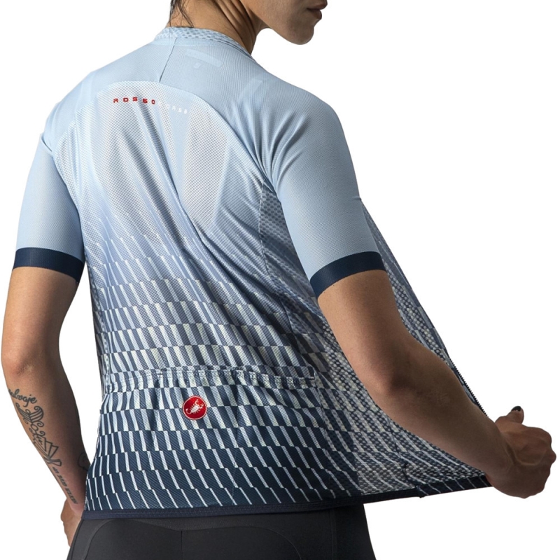 Koszulka rowerowa damska Castelli Climbers 2.0 niebieska