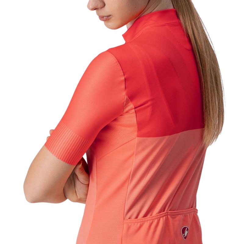 Koszulka rowerowa damska Castelli Velocissima koralowa