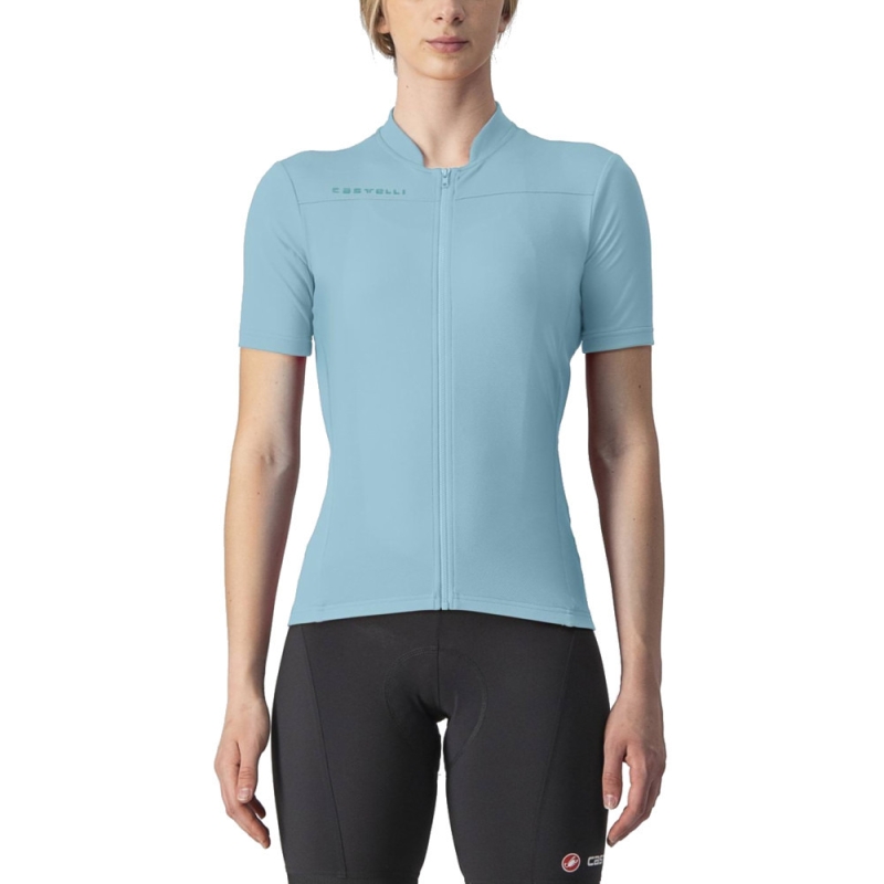 Koszulka rowerowa damska Castelli Anima 3 jasnoniebieska