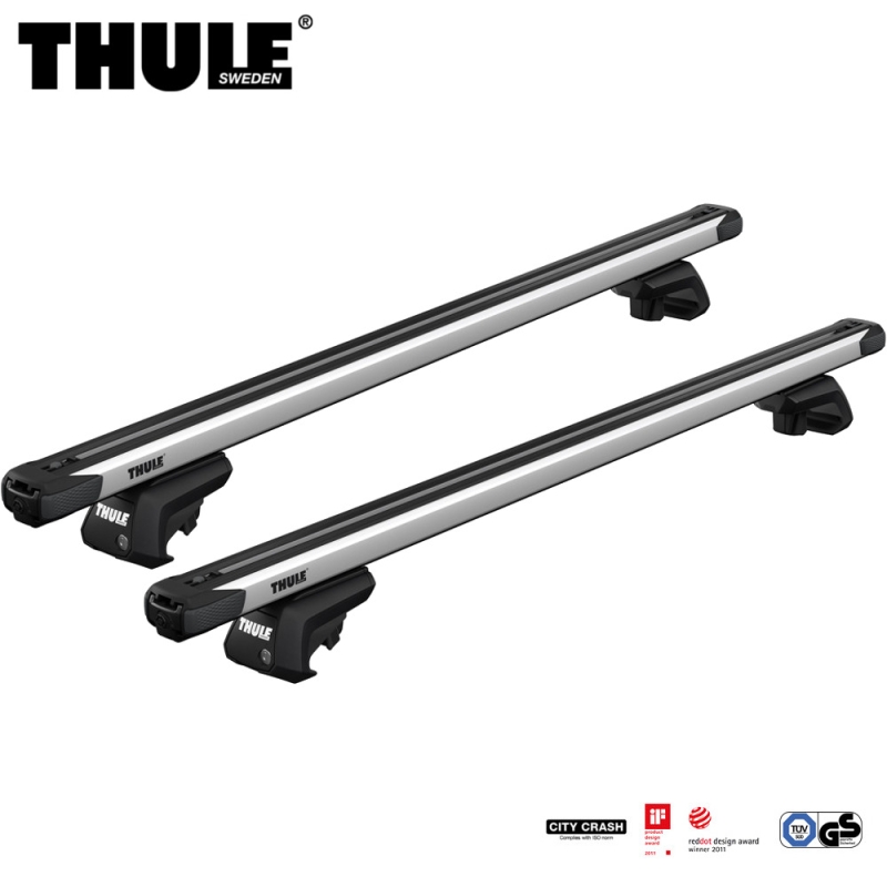 Bagażnik dachowy Thule SlideBar EVO TOYOTA Land Cruiser 5-dr SUV 03- relingi srebrny