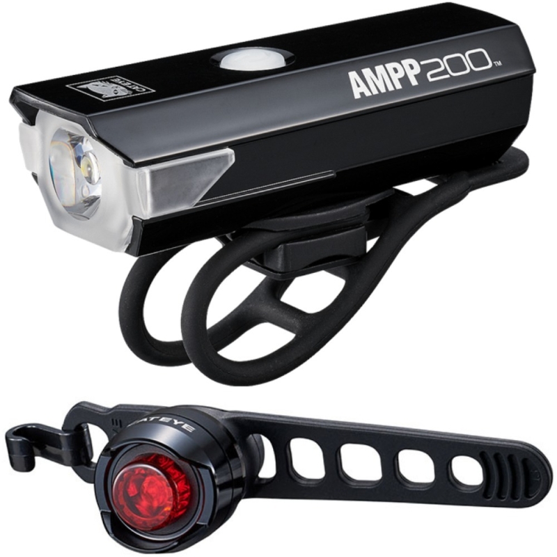 Zestaw lampek rowerowych Cateye AMPP200 & SL-LD160RC-R ORB