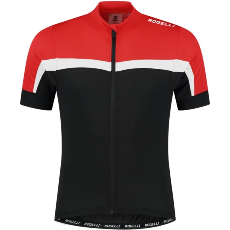 Koszulka rowerowa Rogelli Course czarno-czerwona