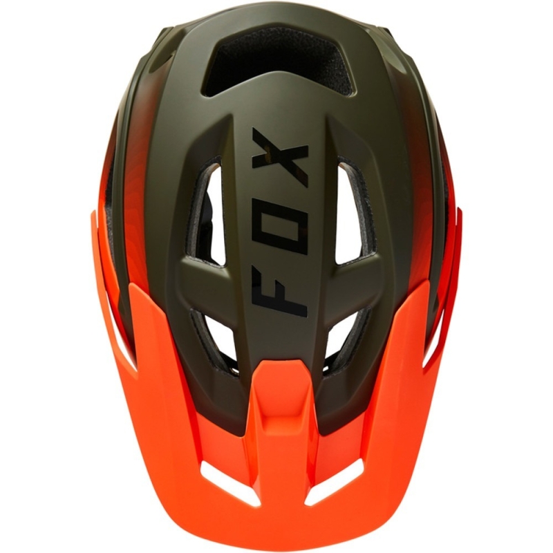 Kask rowerowy Fox Speedframe Pro oliwkowo-pomarańczowy