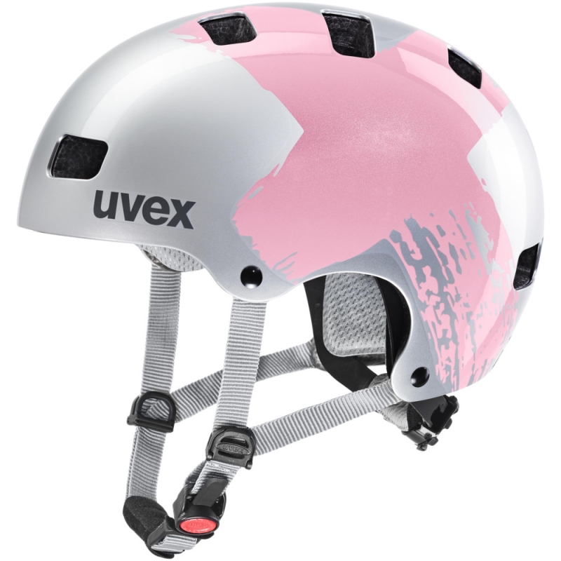 Kask rowerowy Uvex Kid 3 srebrno-różowy
