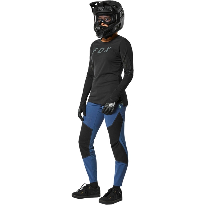 Koszulka rowerowa damska z długim rękawem Fox Lady Flexair Pro czarna
