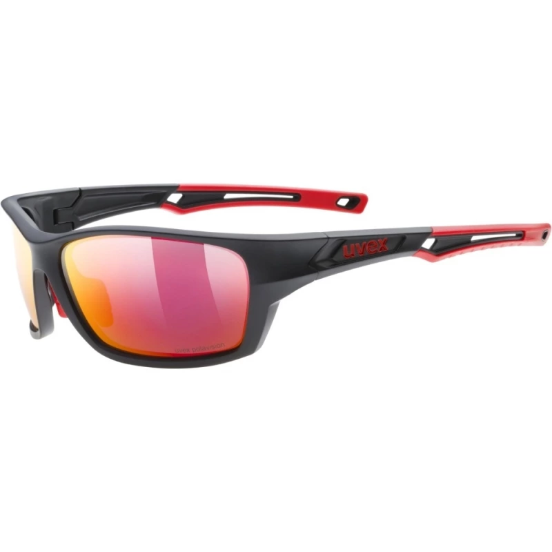 Okulary rowerowe Uvex Sportstyle 232 P czarno-czerwone