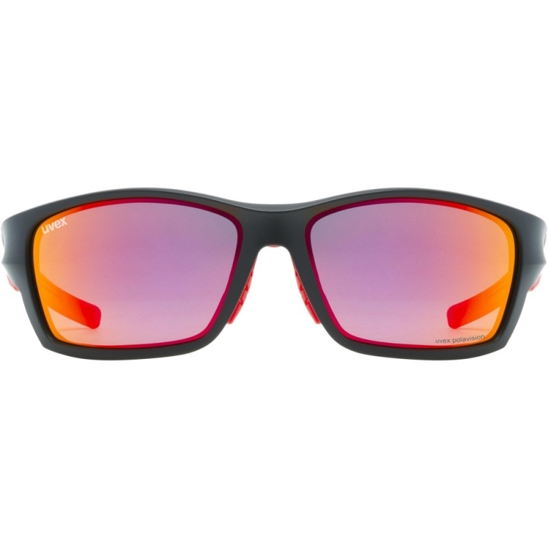 Okulary rowerowe Uvex Sportstyle 232 P czarno-czerwone