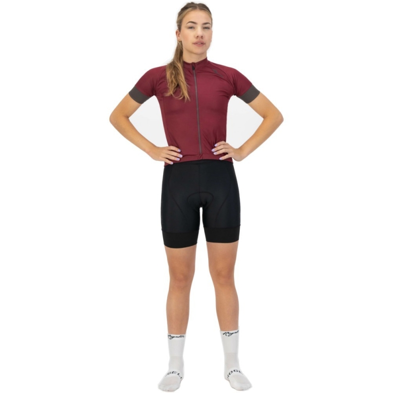Koszulka rowerowa damska Rogelli Modesta burgundowa