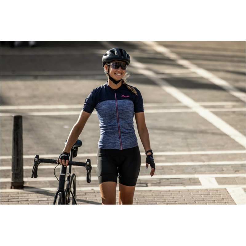Koszulka rowerowa damska Rogelli Melange granatowa