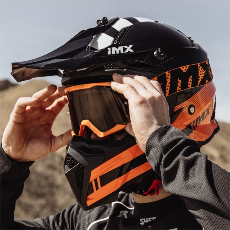 Kask cross IMX FMX-02 czarno-pomarańczowy