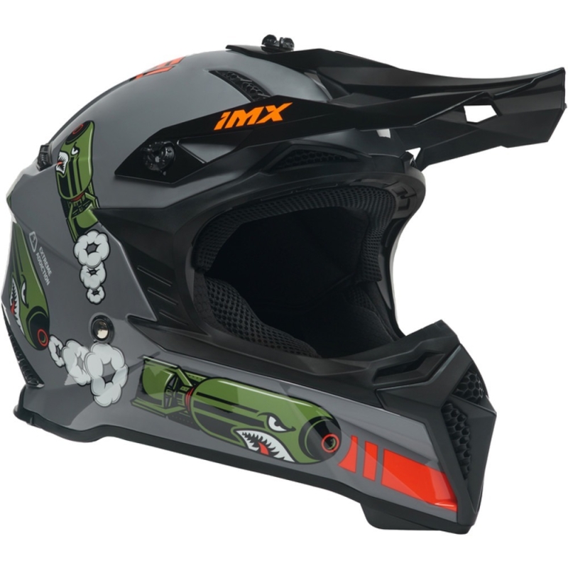 Kask cross IMX FMX-02 Dropping Bombs szary