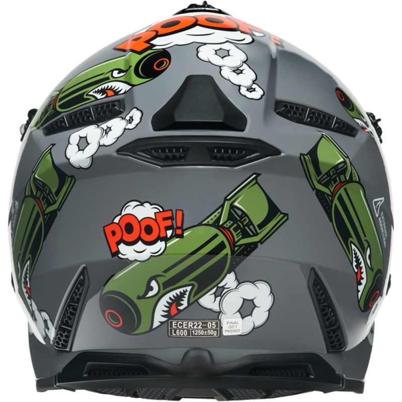 Kask cross IMX FMX-02 Dropping Bombs szary