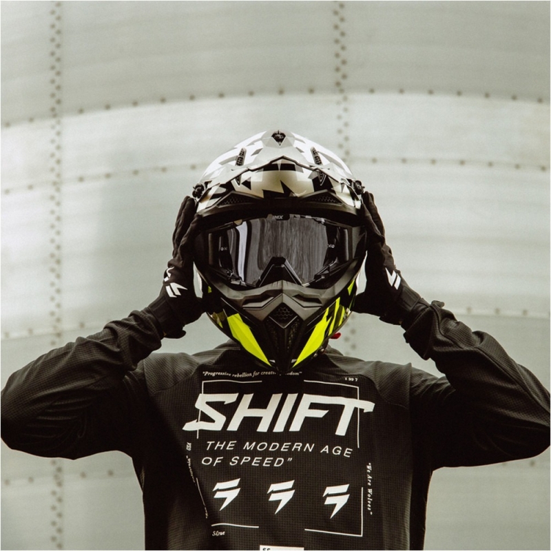 Kask cross IMX FMX-02 biało-żółty