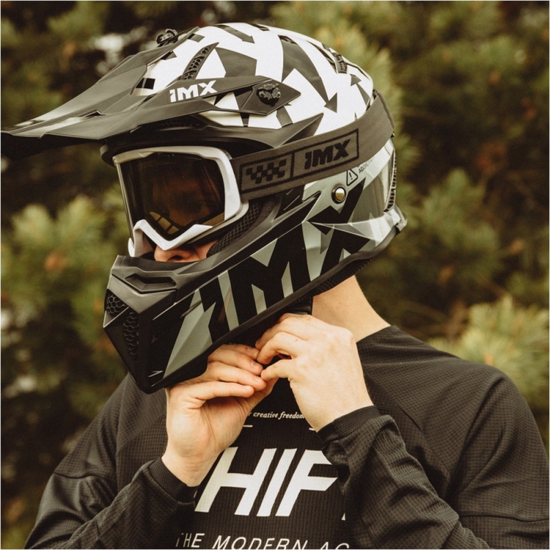 Kask cross IMX FMX-02 biało-szary