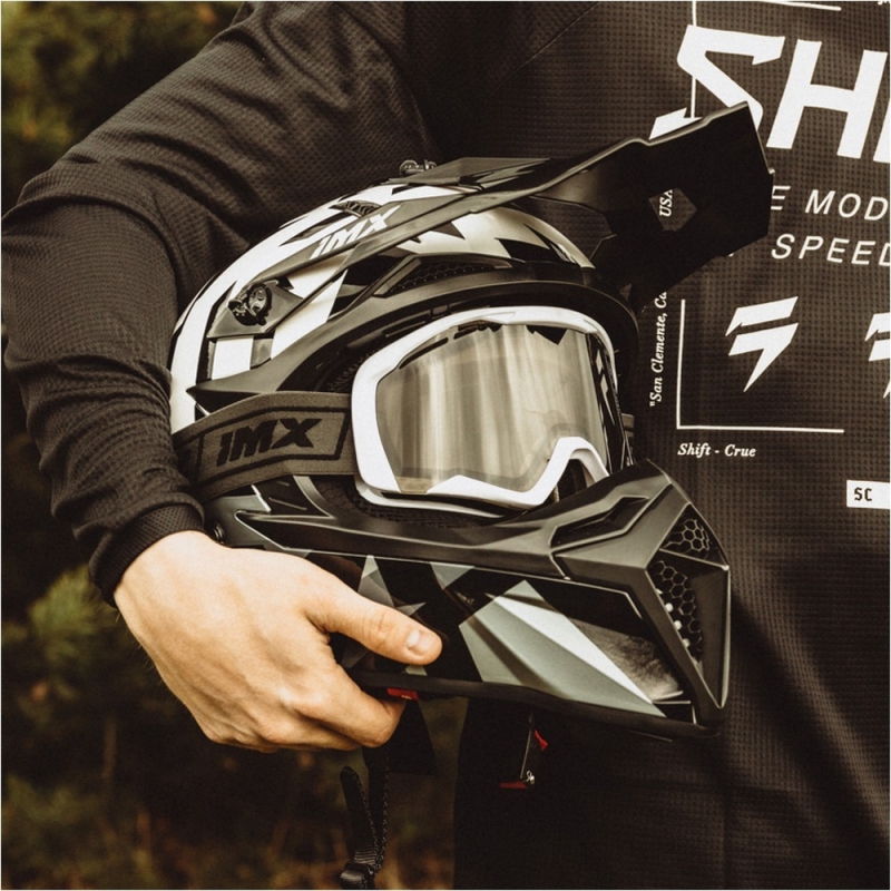Kask cross IMX FMX-02 biało-szary