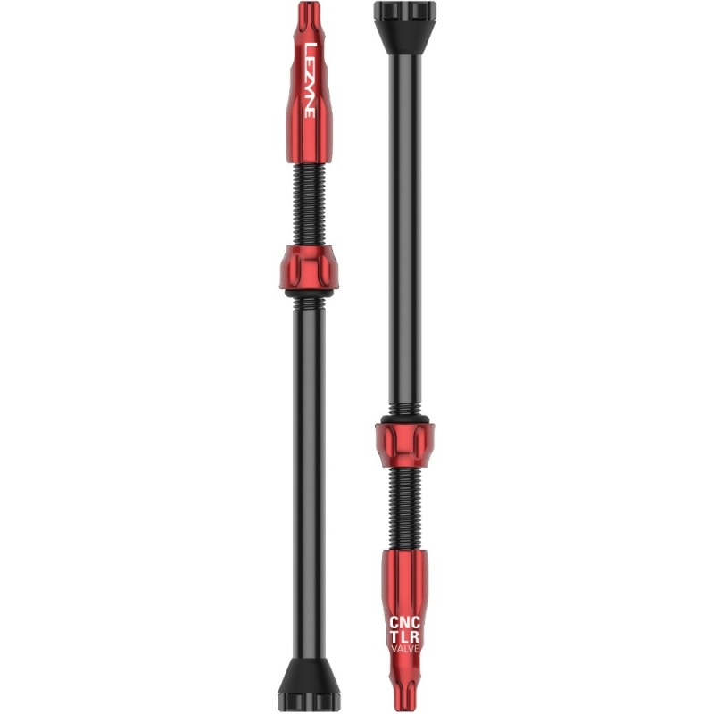 Zestaw wentyli tubeless Lezyne CNC czerwony