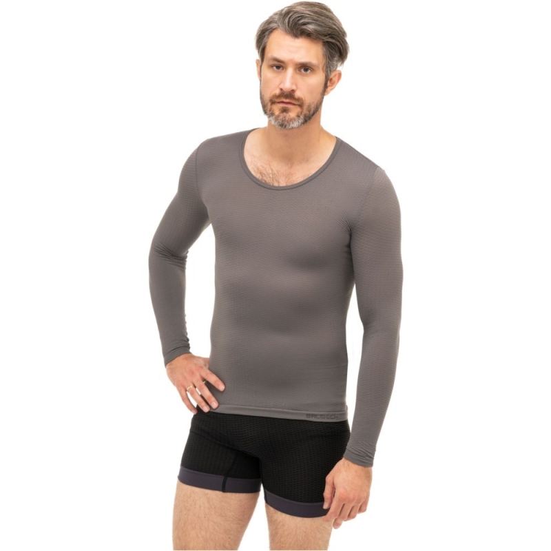 Koszulka z długim rękawem Brubeck Base Layer unisex szara