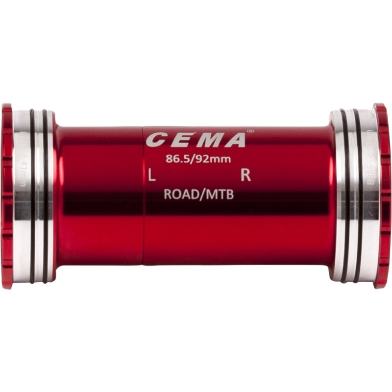 Suport rowerowy CEMA BB86 - BB92 Interlock stal nierdz. Shimano 24mm czerwony