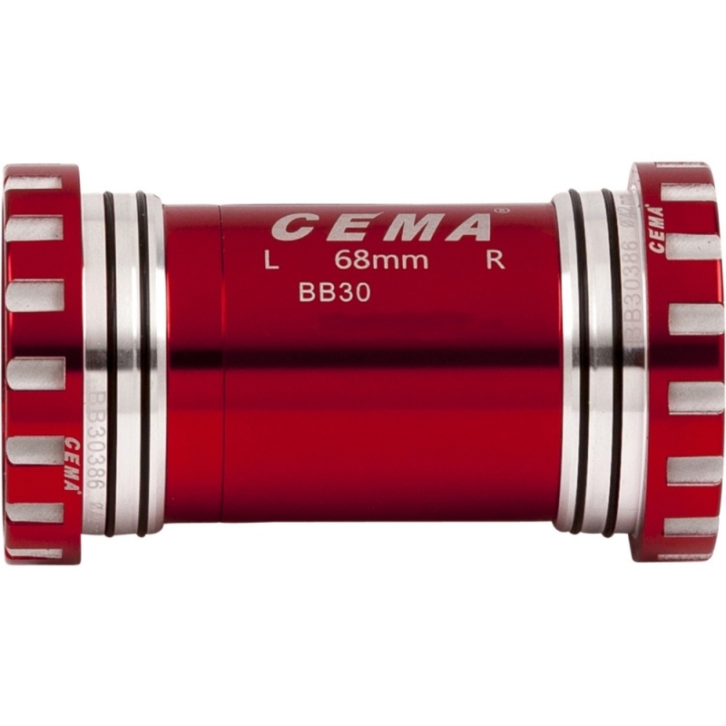 Suport rowerowy CEMA BB30 Interlock stal nierdz. Shimano 24 mm czerwony