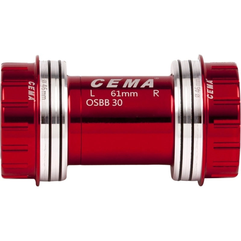 Suport rowerowy CEMA OSBB Interlock stal nierdz. Shimano 24 mm czerwony
