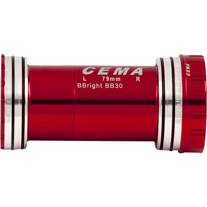Suport rowerowy CEMA BBright42 Interlock Shimano 24mm stal nierdzewna czerwony