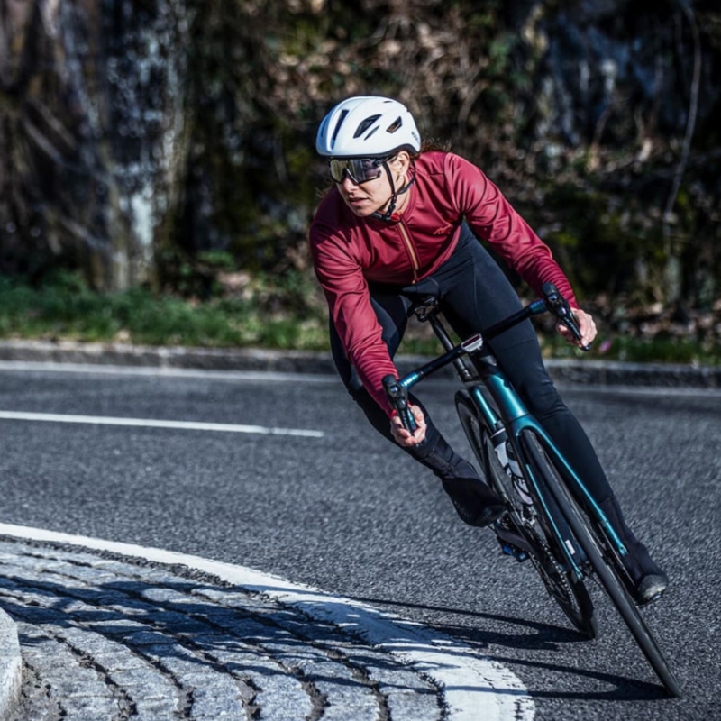 Kurtka rowerowa damska Rogelli Essential bordowo-koralowa