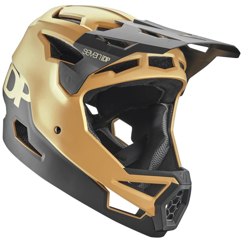 Kask rowerowy Fullface 7iDP Project 23 ABS czarno-złoty