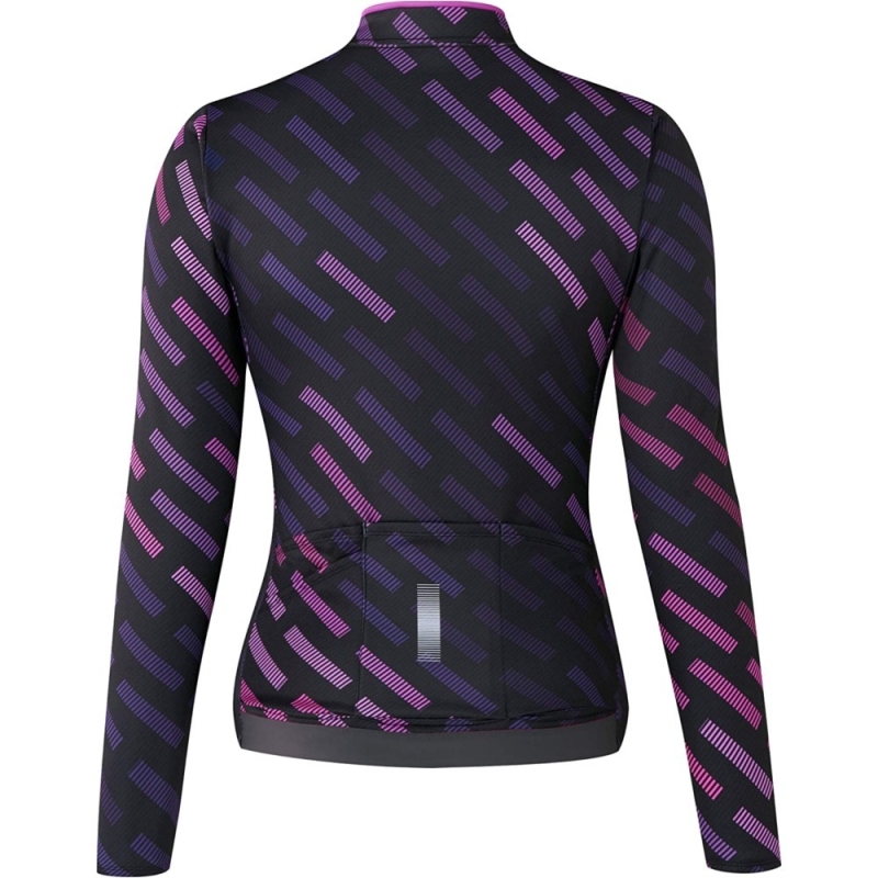 Bluza rowerowa damska Shimano Kaede Thermal czarno-fioletowa