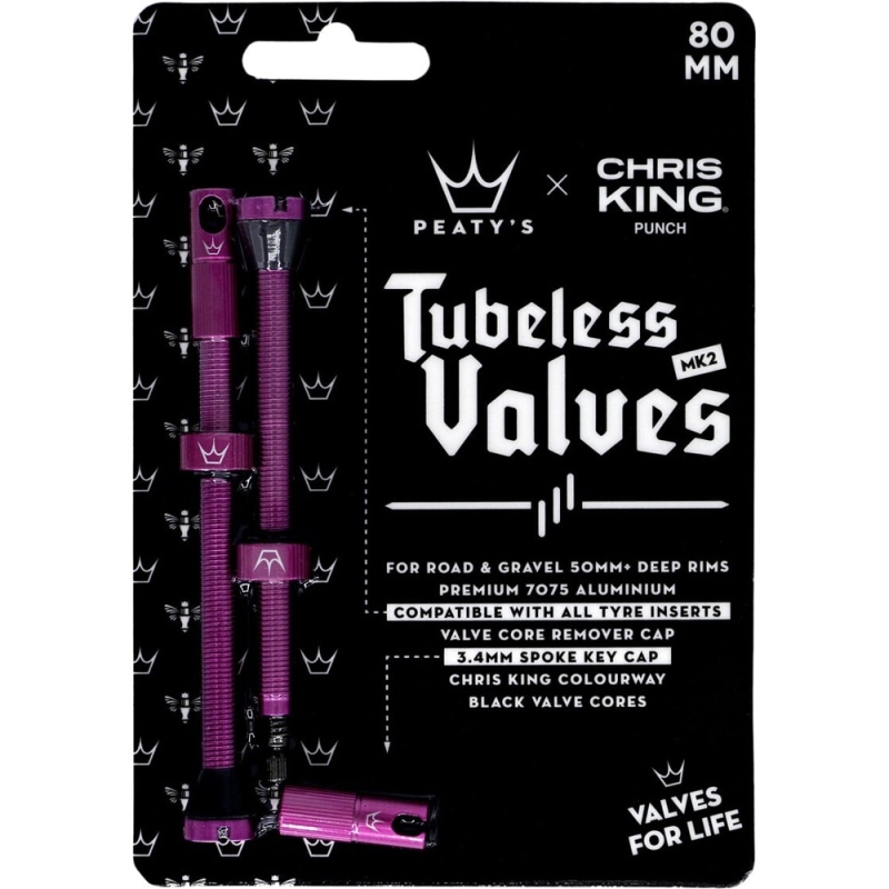 Zestaw wentyli Peatys x Chris King tubeless różowe